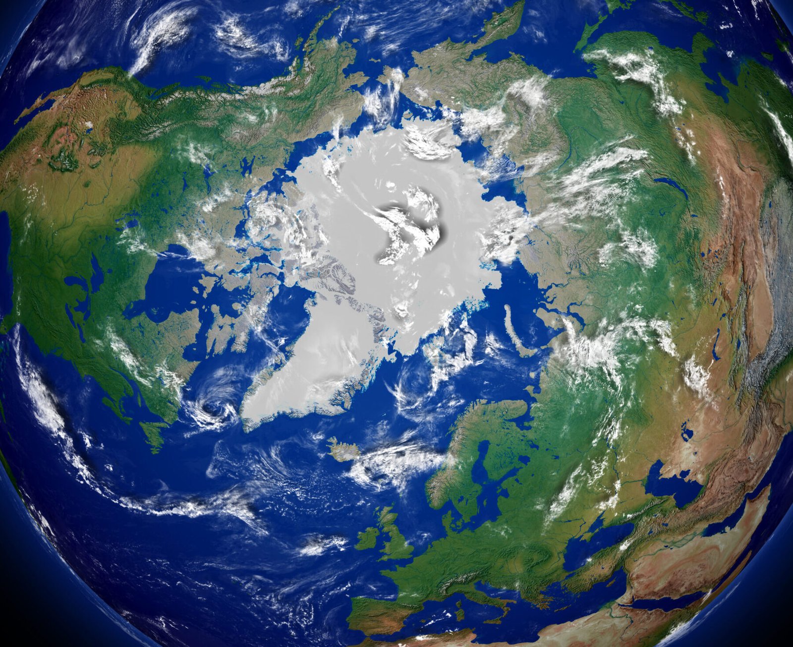 Northern,Hemisphere,On,Earth,Viewed,From,Above,North,Pole,Isolated